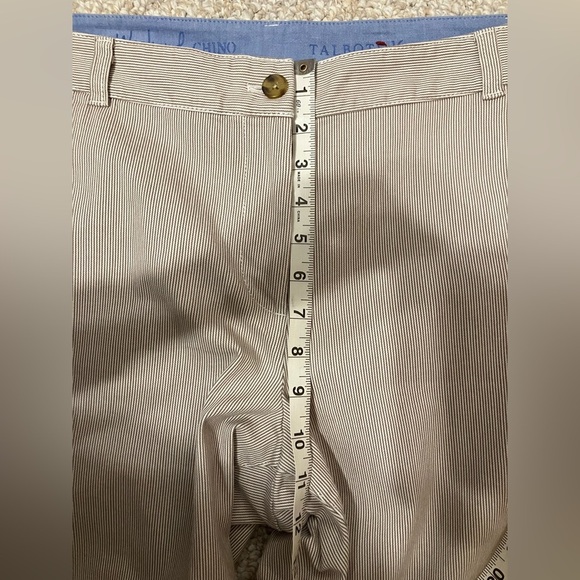 Talbots Weekend Chino striped Cropped pants women’s size 16 tan and white - Picture 13 of 14